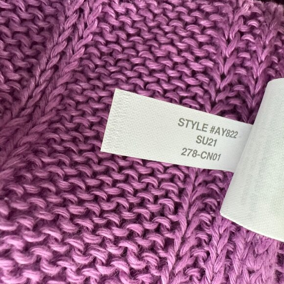 J. Crew Puff Sleeve Linen Sweater Womens Medium Purple Ribbed NWT FS-1369 - Picture 10 of 10